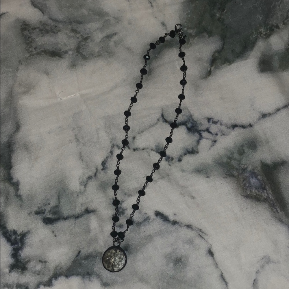 Black beaded necklace